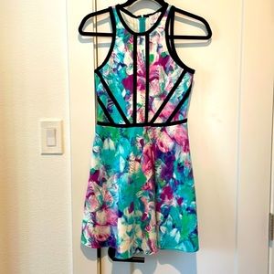 Parker Modern Floral Print Cocktail Dress Size Small